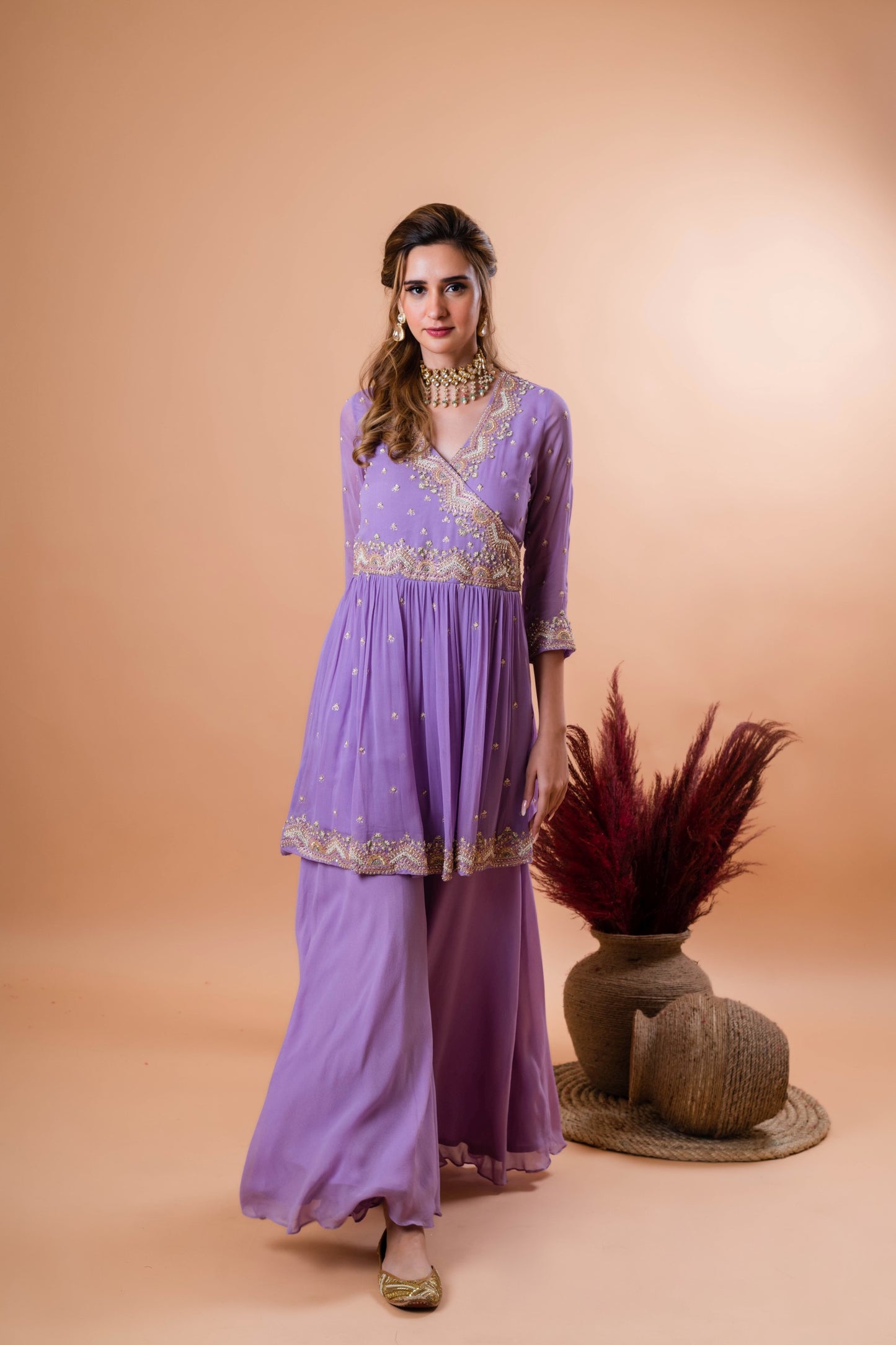 Lilac Bloom Sharara Set