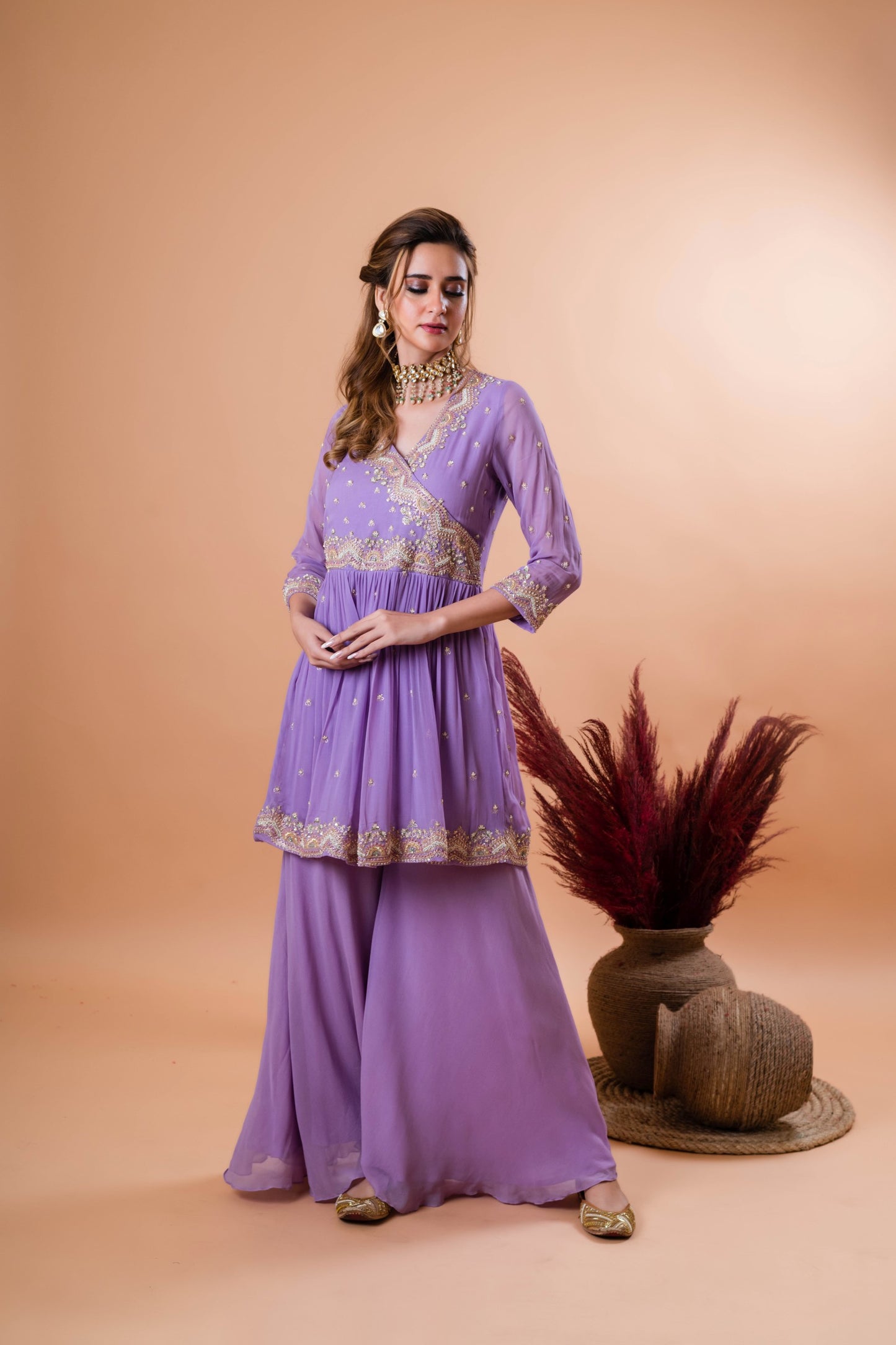 Lilac Bloom Sharara Set