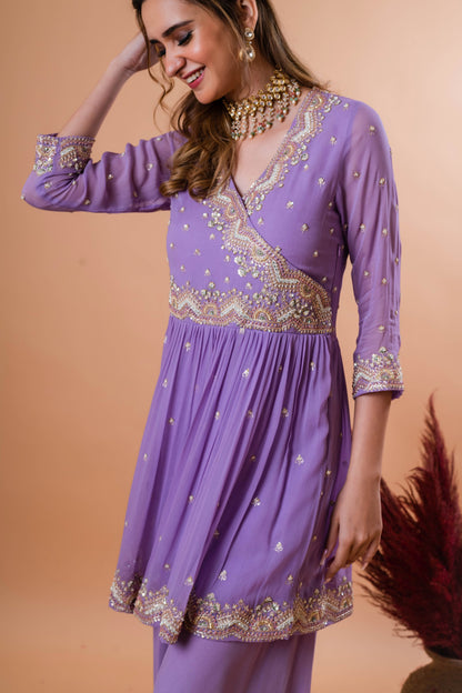 Lilac Bloom Sharara Set