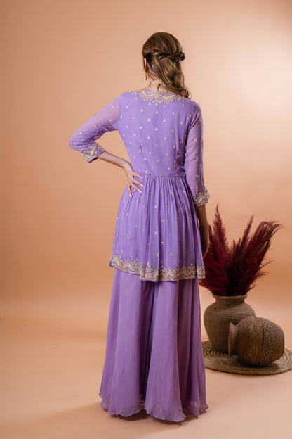 Lilac Bloom Sharara Set